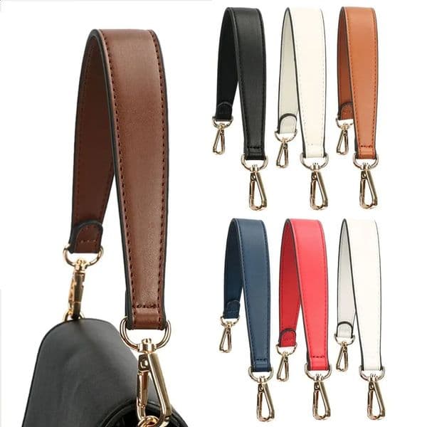 Detachable Leather Short Handbags Belt Handles Shoulder Bag Purse Strap Golden Buckle DIY Replacement Bag Accessories 260528