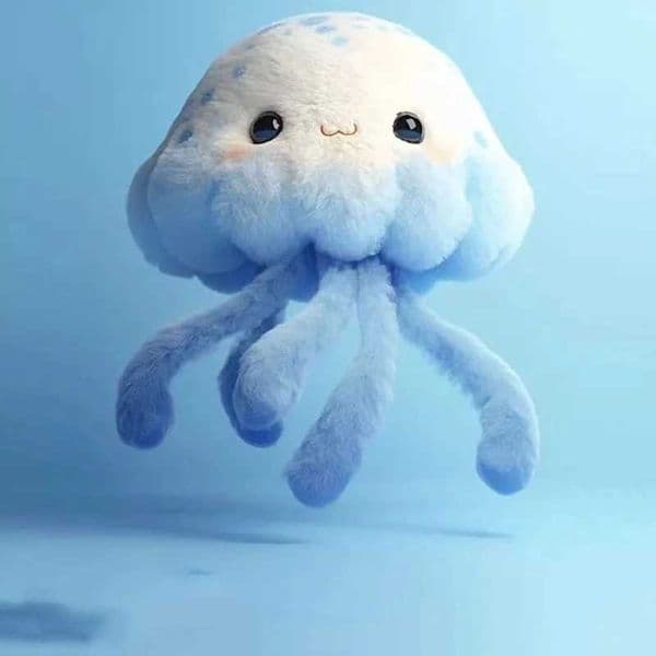 Oceanarium Jellyfish Plush Hanging Toy Cute Cartoon Animal Stuffed Keychain for Kids Backpack Charm Accessory Bag Decor L260527