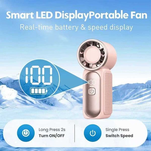 Powerful Mini Handheld Fan High-speed Turbo Fan Portable Pocket Fan Usb Charging Long Battery Life Suitable For Outdoor Cooling C260528