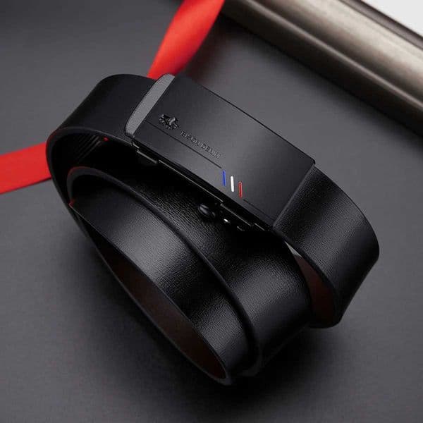 BISON DENIM Men Automatic Male Belts Cummerbunds Cowskin Leather Belt Men Black Belts Genuine Leather Belts Luxury Brand M260527
