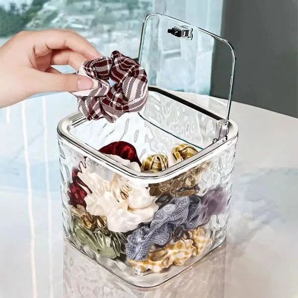 Hair Accessories Organizer Acrylic Storage Box Clear Tie for Headband Laundry Pods Container Desktop 260527