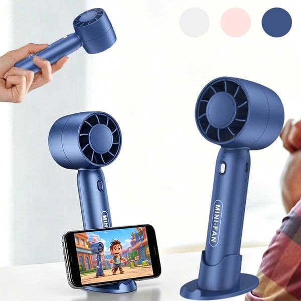 Turbo Handheld Small Fan USB Charging Mini Outdoor Portable Lightweight Desktop Stand with Long-lasting Battery Life C2605281