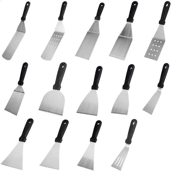 Stainless Steel Steak Fried Shovel Barbecue Tool Cooking Shovel Flipper Griddle Accessory Tool Spatula Scraper 260527