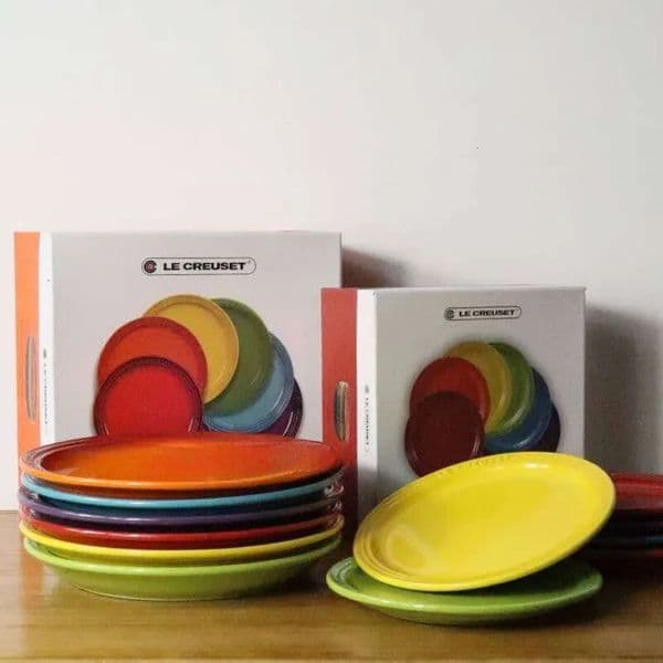 2026 Cool Color Le Creuset cologne Cerc Rainbow perfume 6 Piece Home Dining Plate Di Set Round Ape Enamel Crt French Sle Free Shipping 11