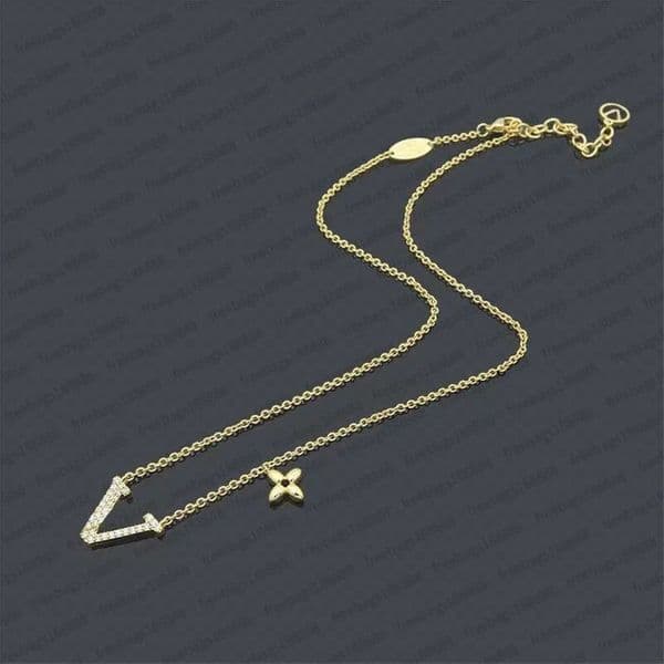 Sparkling Diamante Initial Necklace with Dainty Flower Charm for Fashionable Everyday Wear (Limited Edition)