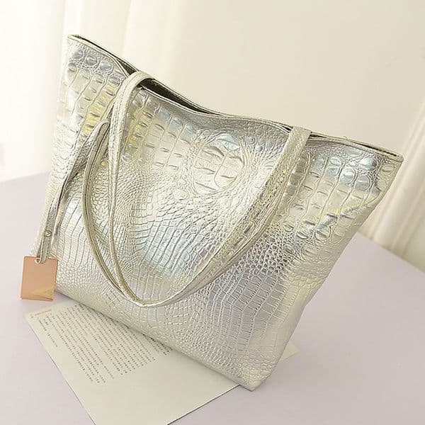 Tote Bags Large Capacity Shoulder Bag Crocodile Pattern Women's Bag Fashion Commuter Bag Tote Bag