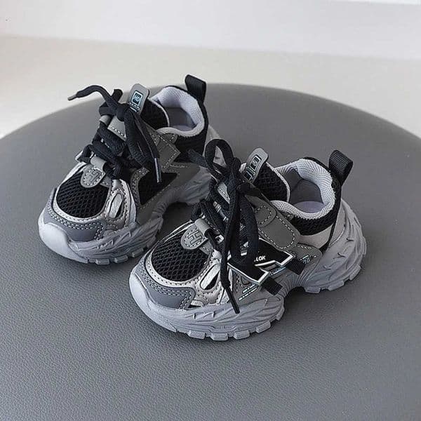 Girls Sneakers Mesh Splicing Kids Shoes Letter Pattern Decoration Trend Boys Casual Spring Children Trainers 251128 Y260528