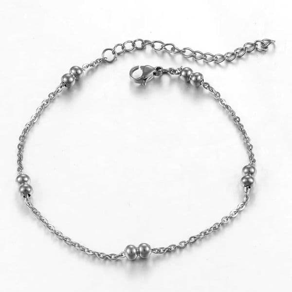 No Fade Stainless Steel Gold Color Beaded Chian for Women Gril Fashion Jewelry Gift Z260528