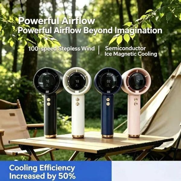 Rechargeable High-speed Handheld Mini Fan Portable Turbine Fan Household Strong Wind Hand Fan C2605281