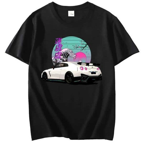 Anime Initial D T shirt For R35 Skyline GTR Vaporwave JDM Legend Car Print Shirt Men Short Slve 100 Cotton Graphic T shirt D260528