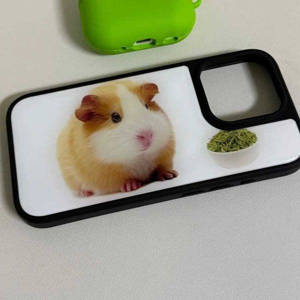 Girl Japanese Pink Grid Glasses Guinea Pig Cute Star Cartoon Phone Case For iPhone 17 16 15 14 13 12 11 Pro Max Plus Y2K Cover Z260528