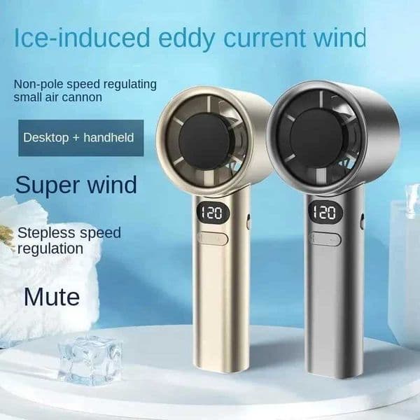 5000mah Handheld Mini Fan Electric Hand Fans Ice Compress High-Speed Cooling USB Rechargeable Portable LED Display Fan 2026 New C260528