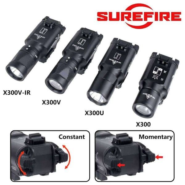 Surefire X300 X300U Ultra X300V XH35 Metal Tactical Scout Light Fit 20mm Rail Airsoft Hanging Hunting Flashlight W260514