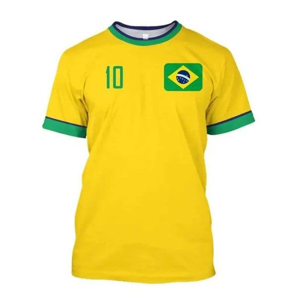 2026 New Football Jersey T Shirt Brazilian National Team Shirt O Neck Oversized Casual Strtwear Mens Apparel D260528