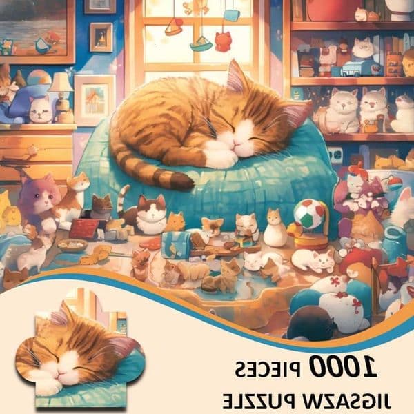 Adult Jigsaw Puzzle 1000 Pieces Kitten Art Painting Puzzles Paper Puzzles Gifts 7050CM27561969IN M260528