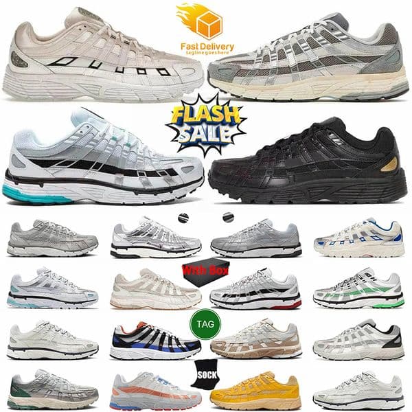 Designers P 6000 Runners Sneakers Men Women P6000 Vintage Running Shoes Triple Black White Khaki Wolf Grey Pink Metallics Blue Silver Outdoor Sports Women Trainers