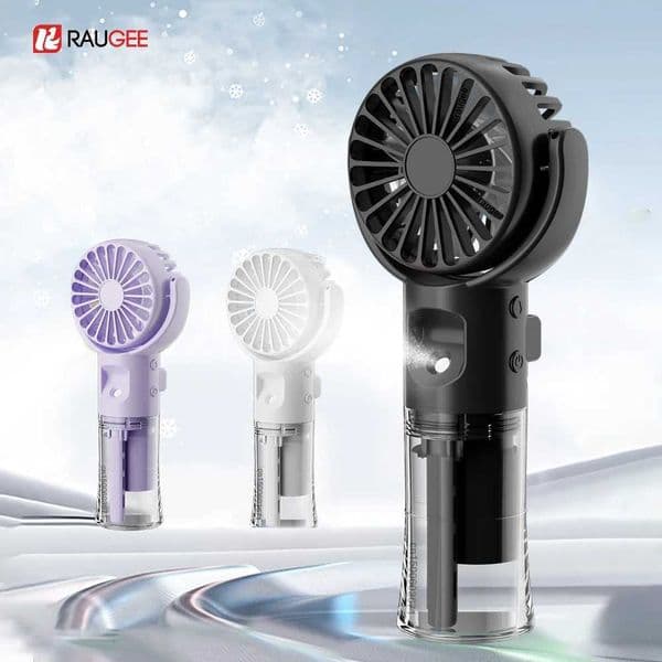 Portable Water Mist Fan Mini Handheld Humidifier Fan USB Rechargeable Hanging Neck Spray Fan 4 Speeds Outdoor Personal Hand Fans C2605281