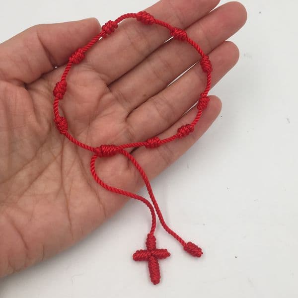 Handmade Braided String Bracelet 10 Knotted Rosary Bracelets Friendship Bracelet Religious Rosary Rosarios Catlicos