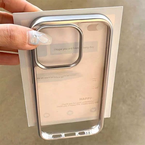 Solid Color Phone Case For iPhone 16 E 15 14 13 12 11 Pro XR Max 7 8 Plus Electroplated Silver Border Advanced Cover Z260528