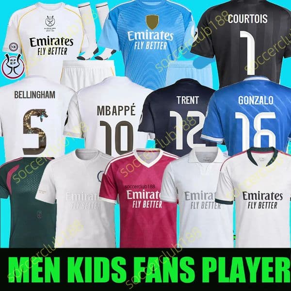 26 27 MBAPPE BELLINGHAM VINI JR 125th anniversary soccer jerseys real valverde TRENT GONZALO Dragon 2026 football shirt Camisetas MaDridS men kids ENDRICK HUIJSEN