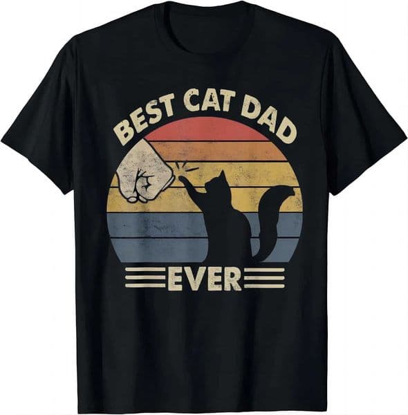 Cat-Shirt Men Best Cat Dad Ever Funny Dad T-Shirt Unisex Summer Strtwear Tops Graphic T Shirts Funny Shirt Camisas D260528
