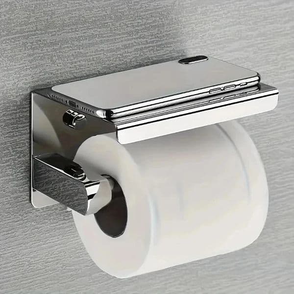 Stainless Steel Bathroom Paper Holder Toilet Roll No Drilling Wall Mount WC Phone Holders Home Towel 260527