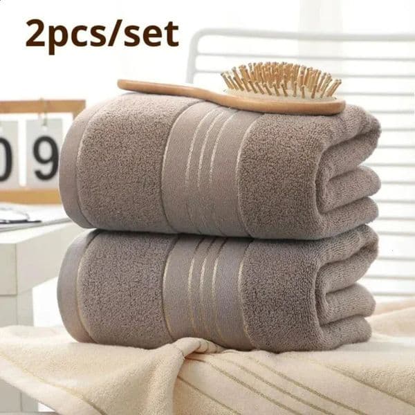 2026 new 2Pcs Cotton Increases Water Absorption Adult Bath Solid perfume Color Golden Silk Soft Affinity Face cologne Towel Free Shipping