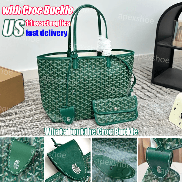 12A 1:1 goyard tote with Croc Buckle right logo exact replica 2 size tote bag louis hobo bag fashion shopping bag artois saint with zip Composite Bag goyardcard bag