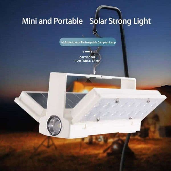 Solar Power LED Camping Lamp 90 Folding Portable Flashlight Lantern Outdoor Hiking Adventure Fishing Emergency Tent Light S260527