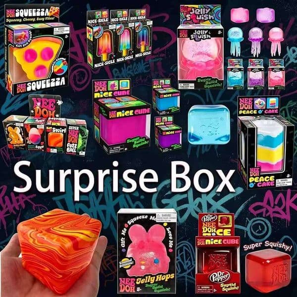 Nee Doh Surprise Box Squishy - 6 Styles Soft Squeeze Fidget Toys Stress Relief, Party Favors & Easter Gifts for Kids Ad 26L0528