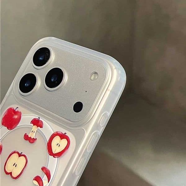 Simple Red Cartoon Cute For Wireless Charge Phone Case For iPhone 11 12 13 14 15 16 17 Air Pro Max Plus Y2K Cover Z260528