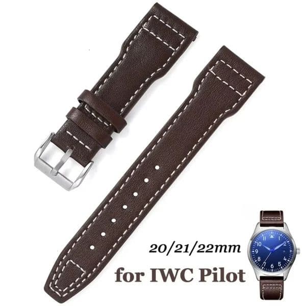 20mm 21mm 22mm Cowhide Leather Watch Strap Genuine Belt for Pilot Portugieser Portofino Watchband Bracelet Watch Accessories 260526