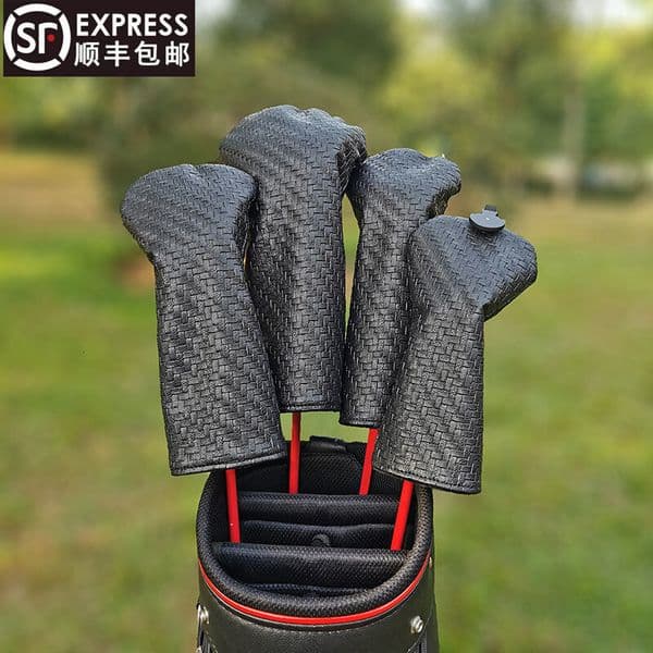 Pure Black Golf Club Cover Wear-Resistant Club Protector Fairway Wood Cover Iron Wood Club Small Chicken Leg Club Head Cover for Men 241031