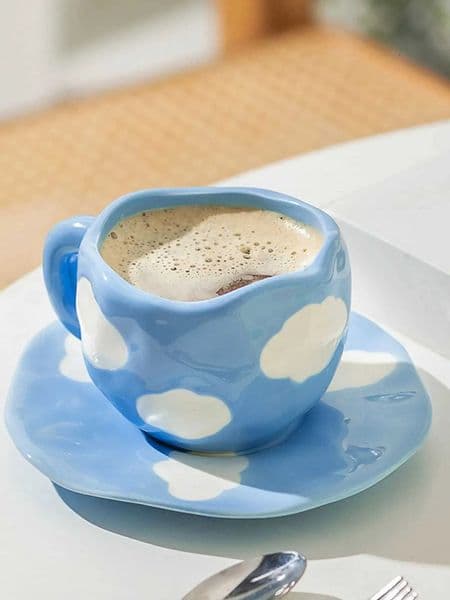 2026 Hand-Painted Flower Ceramic Coffee Home Office perfume Mug With Plate Spoon cologne Breakfast Milk Juice Tea Handle Cup Gift Drinkware Set Free Shipping 13 2