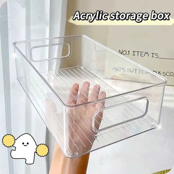 Bin Clear Stackable Fruit Food Jars Book Cosmetic Jewelry Storage Box Transparent Fridge Storage Bin ContainersJ260527