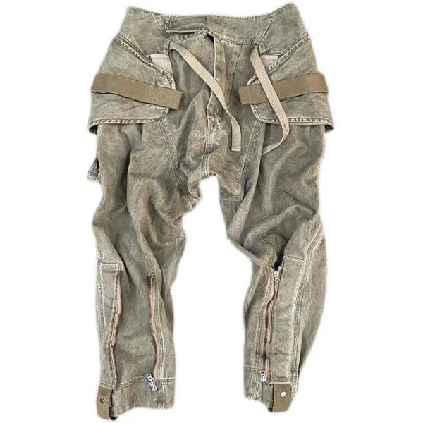 Autumn Winter Multi Pockets Functional Style Cargo Pants Vintage Men Loose Jogger Trousers for Male Z260528