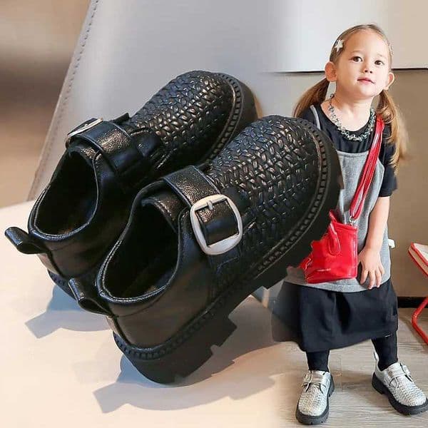 Spring Autumn Children Fashion Shoes New Boy PU Leather Girl Low Heel Princess Student Loafer Flats FootwearT260528