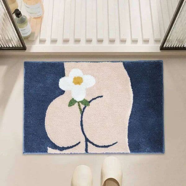 VIKAMA Rug- Flannel Soft Toilet Door Entrance Floor Mat - Bathroom Sink Area Carpet Home Decoration 26L0528