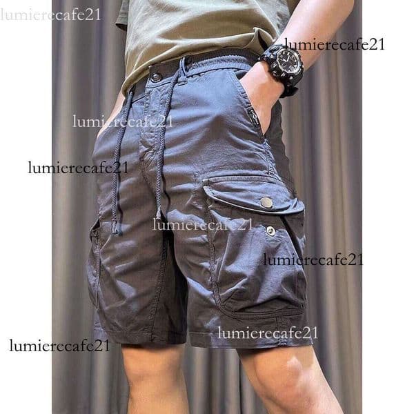 New men's summer American-style work shorts, trendy brand, drawstring, large size, multi-pocket, stylish and versatile, stretchy, knee-length 4a4 9b2