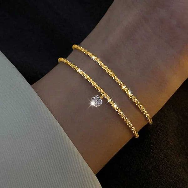 New Sparkling Golden Silver Color Two-Piece Set Womens Fashion Trendy Daily Accessories Party Jewelry Birthday Gifts Z260528