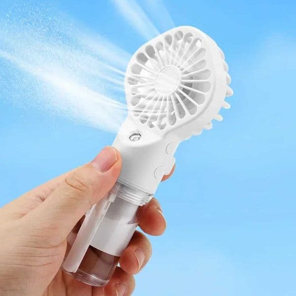 2 in 1 Handheld Spray Fan 4 Speed Portable Mini Fan with Mist Spray USB Rechargeable Cooling Fan for Outdoor Travel Summer C260528