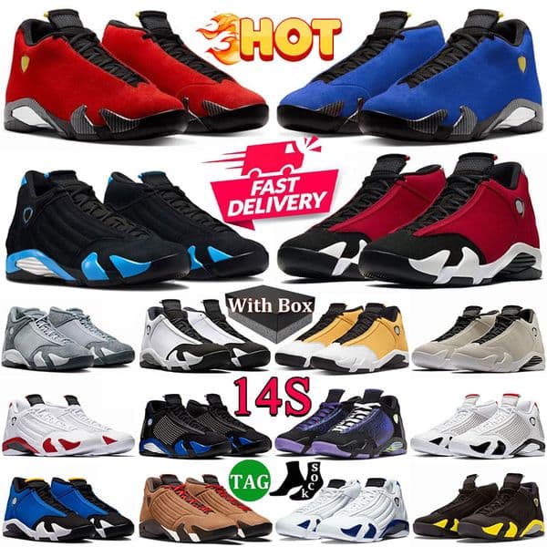 14 14s Fint Grey Ferrar Mens Designer j14 Basketball Shoes Bred Laney Gym Red Blue Black Toe Desert sand Ginger Candy Cane Hyper Royal Sports Sneaker Trainer With Box