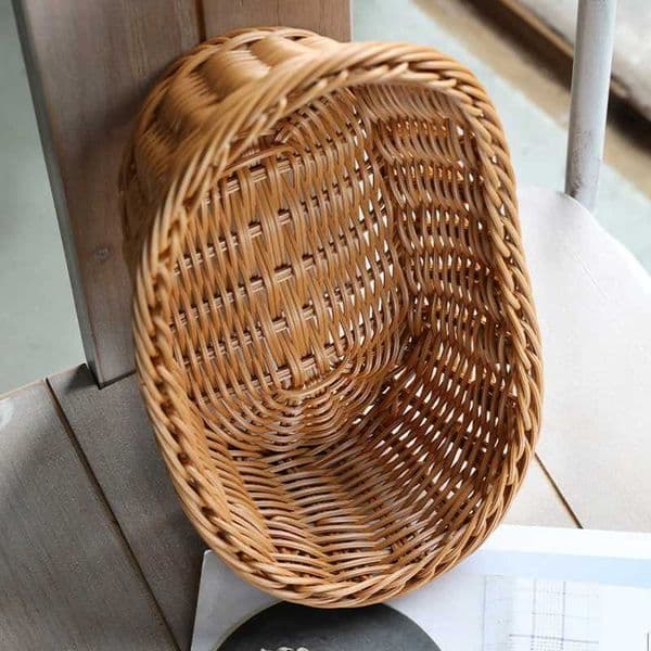 Imitation Rattan Yuanbao-Shaped Fruit Plate Creative Household Storage Baskets Picnic Snacks Sundry Baskets Dried Fruit Tray J260528