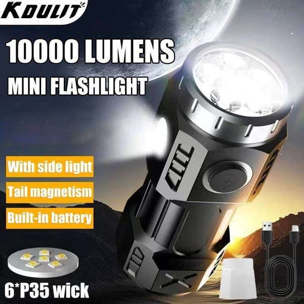 New Ultra Powerful Flashlight 4/6/8*P35 LED Mini Super Bright Torch USB Rechargeable Waterproof Light With Magnet Emergency Lamp S260527