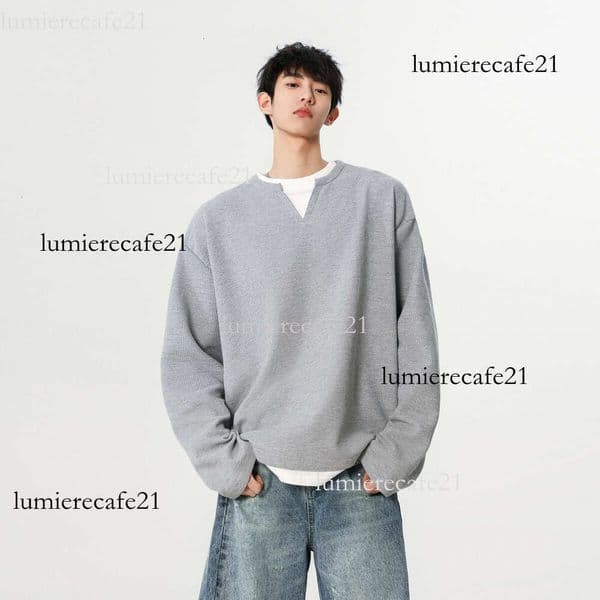 Japanese Style College Wind Waffle Fake Two-Piece V-Neck Men's Spring High-End Layered Base Shirt Design Long Sleeve T-Shirt 31c 8fc