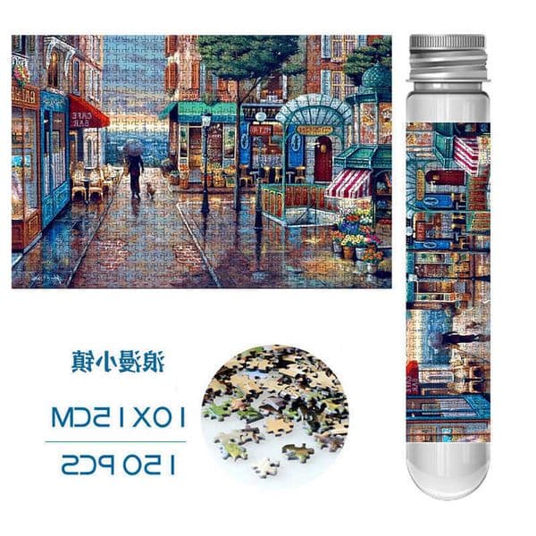 Test Tube Puzzle 150pcs Sakura Train Romantic Town Decompress Toy Educational Family Game M260528