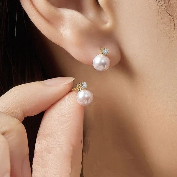 Senlissi Fashion Lofty 812mm Freshwater Pearl Stud 18k Earrings for Women S925 Sterling Silver Jewelry Girlfriend Gifts 260526