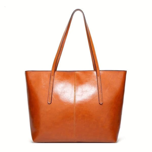 European and American Fashion Large Capacity Oil Wax Skin Shoulder Bag for Womens Handheld Tote Bag Cross border Manufactur 260528
