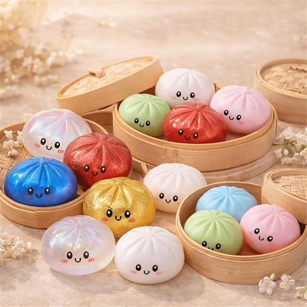 Squishy Dumpling Stress Bun Shape Hand Relaxation Toy Party Favor Gift for Halloween ChristmasJ260528