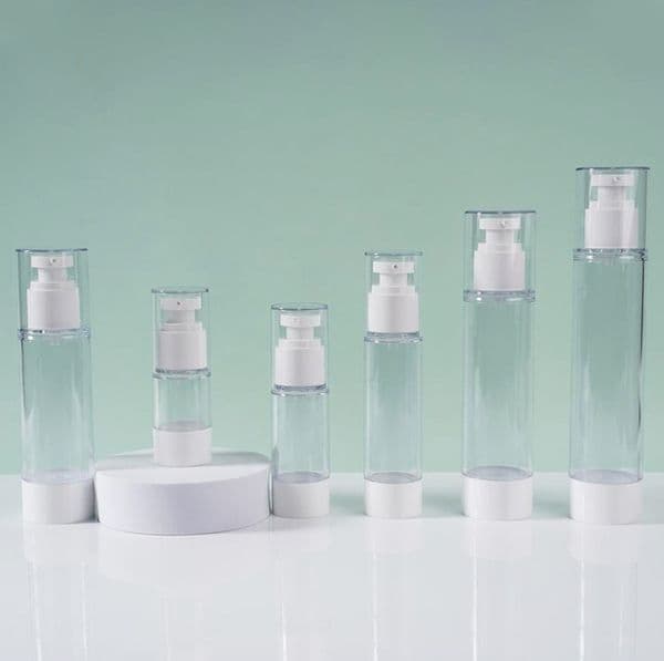 wholesale 15ml 30ml 50ml 80ml Airless Dispensing Bottle AS Material for Cream Liquid Travel Cosmetic Container